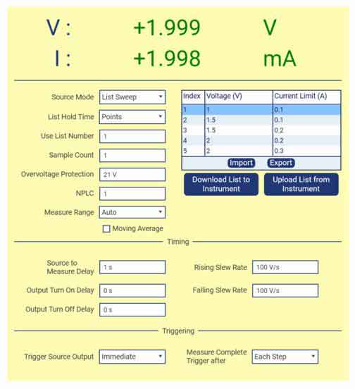 KickStart Power Supply List Sweep