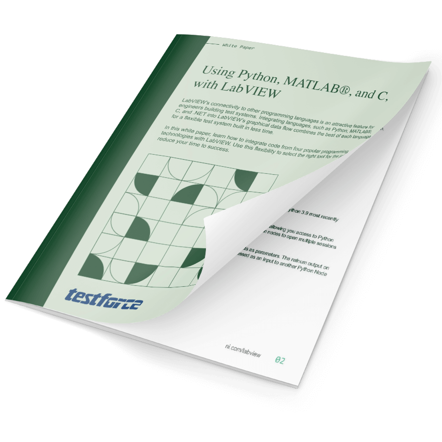 Using Python, MATLAB®, and C, with LabVIEW Mockup